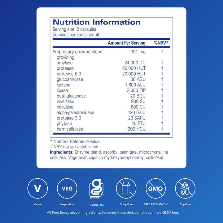 Digestive Enzymes Ultra - Broad Spectrum Vegetarian Digestive Enzymes - Supports Digestion & Nutrient Absorption - 90 Capsules