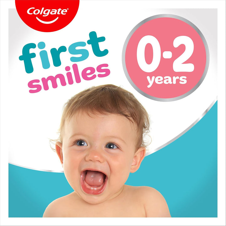 Kids Toothpaste Set 0-2 Years with 2X First Smiles Toothpaste 50Ml & 4X Kids Toothbrushes 0-2 Years - Protects Milk Teeth - Dentist Recommended Level of Fluoride