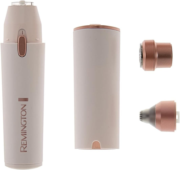 ® 2-In-1 Facial Hair Remover [Hypoallergenic Attachments, LED Light, USB-C, 80Min Runtime] Bareme (Gentle Shaver, Trimmer, Brow Sculptor, 100% Waterproof, Integrated Storage Cap) WFS200