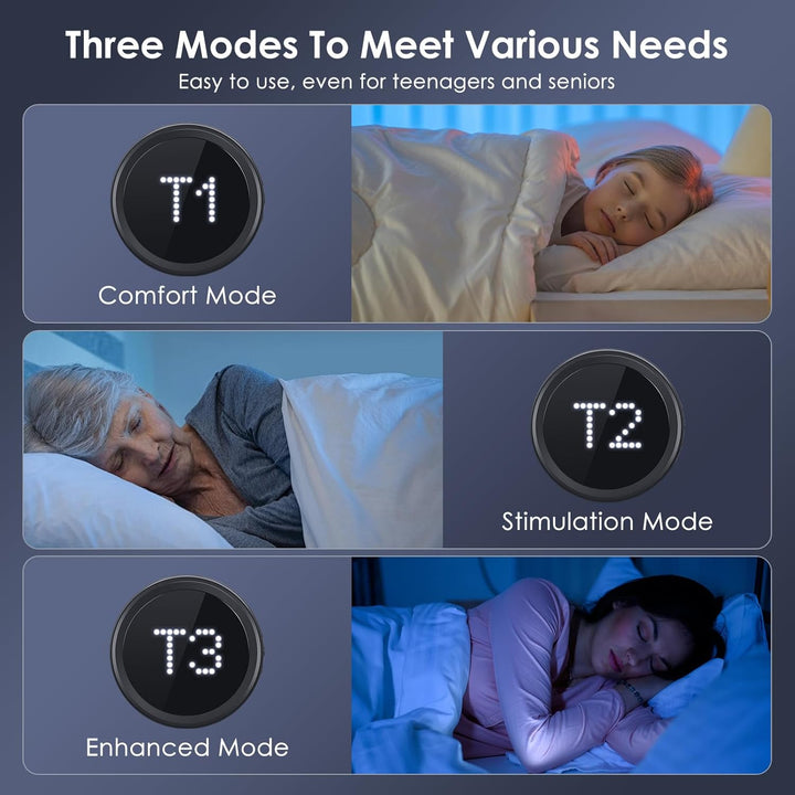 Vagus Nerve Stimulation Device with Ear Clips,Sleep Aids Witn 20Min Timer Function for Adults,Calm Carry Device for Insomnia Sleep with 3 Modes & 28-Level Adjustment
