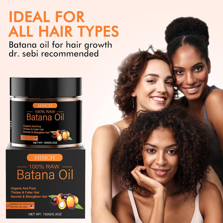 Raw Batana Oil for Hair Growth, 100% Natural Pure Botana Oil Paste, Unrefined Organic Batana Hair Growth Oil for Prevent Hair Loss, Enhances Hair Thickness for Men & Women 5.3 Oz