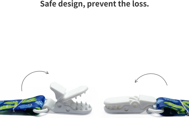 6 Pack , Universal Teether Pacifier Clips Holder Soother Chains Toy Strap for Boys and Girls