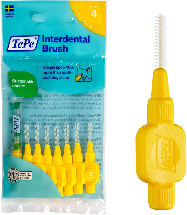 Interdental Brush, Original, Orange, 0.45Mm/Iso 1, 8Pcs, Teeth Cleaning Plaque Removal, Efficient Clean between Teeth, for Narrow Gaps