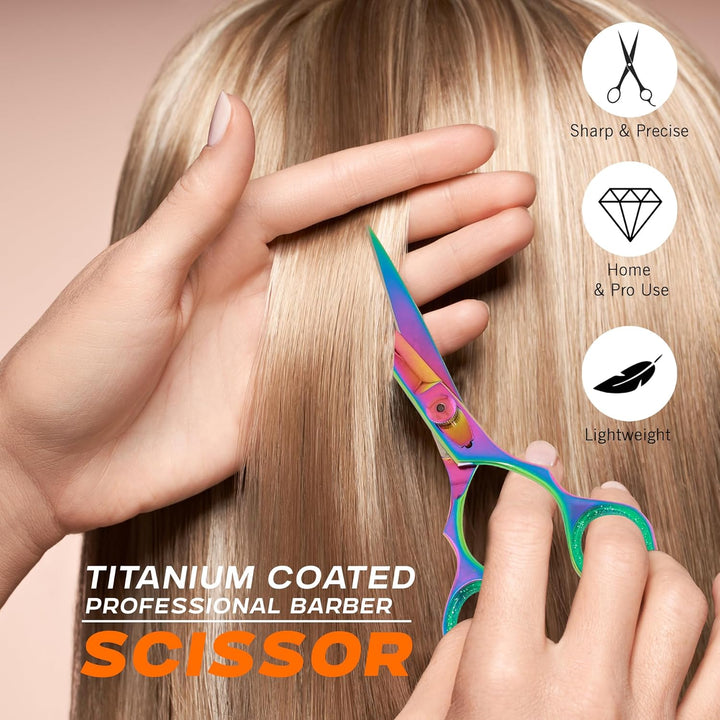 Titanium Hair Scissors, Barber Salon Scissors 5.5" (14Cm)