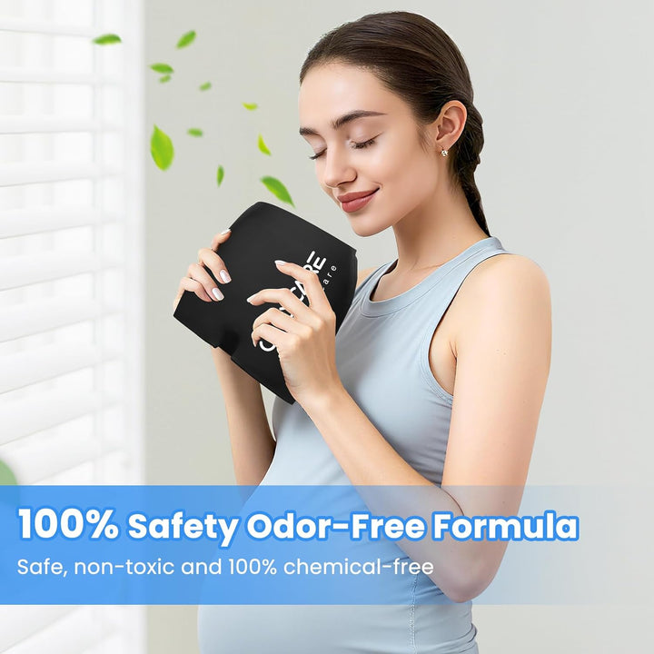 Migraine Relief Cap, Upgraded Odorless Headache Relief Cap, 360° Gel Surround Ice Pack Mask for Migraine, Sinus, Stress, Frontal Headaches (Black)