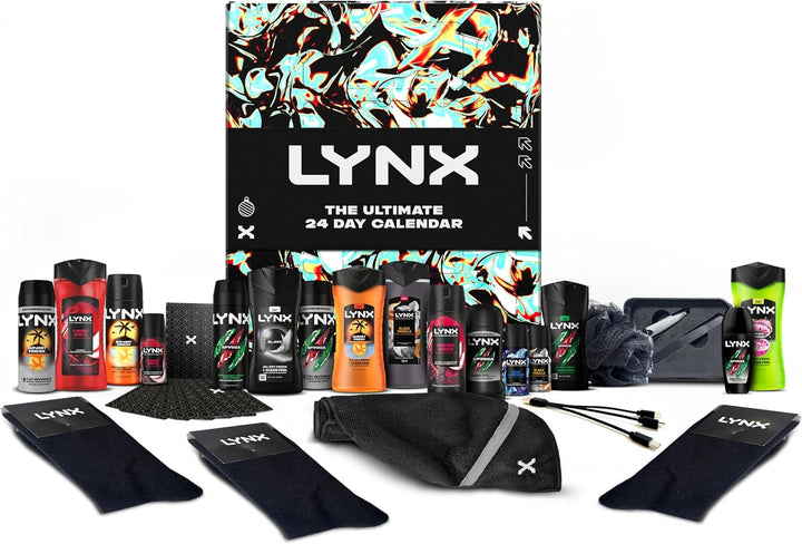 the Ultimate 24-Day Advent Calendar Gift Set with 24 Gifts for Him Perfect for His Daily Routine 16 Products & 8 Gift Items