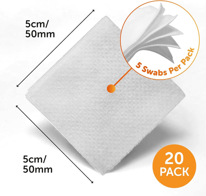 Premium Sterile Gauze Swabs 5Cm X 5Cm - Pack of 100