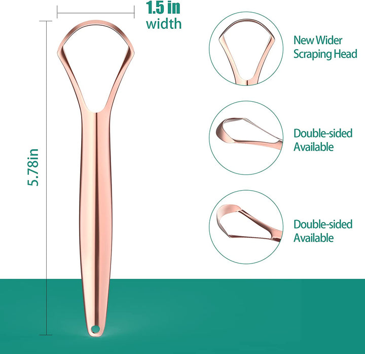 Tongue Scraper (2 Pack), Tongue Cleaner Cure Bad Breath, Tongue Cleaners Stainless Steel, Metal Tongue Scrapers for Adults Fresher Breath in Seconds