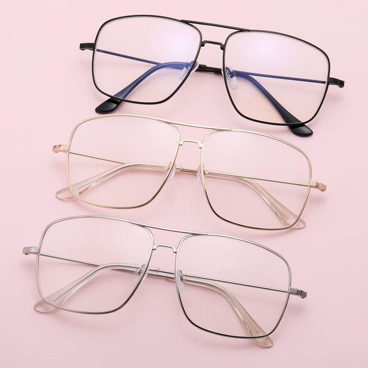 Clear Lens Glasses Non Prescription Metal Frame Glasses Men Women
