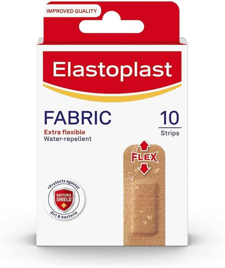 Fabric Cut to Size Plasters (1M X 6Cm), Extra Flexible Wound Care, Moves with the Body, Water-Repellent & Breathable Large Plasters Help Protect Wounds, 10 Strips