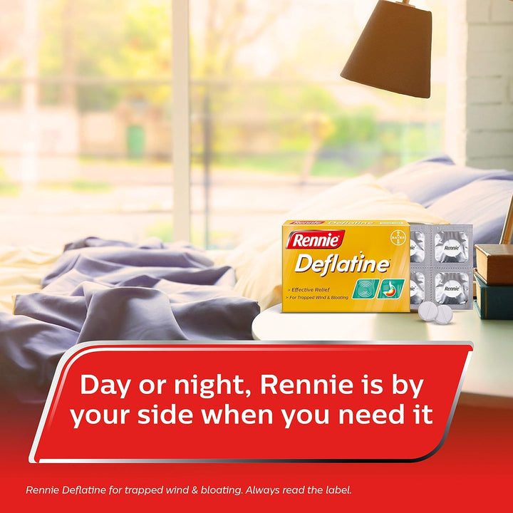 Deflatine, Trapped Wind and Bloating Tablets, Fast and Effective Heartburn Relief and Indigestion Relief, Sugar Free Mint, 1 Pack of 36 Tablets