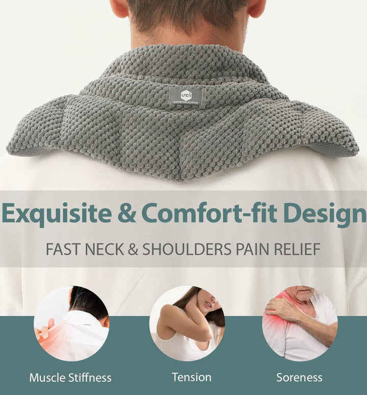 Wheat Bags Microwavable for Neck and Shoulders - Unscented Heated Neck Warmer - Microwave Heat Pad Pack - Heated Neck Wrap for Pain Relief, Muscle Tension and Arthritis Relief