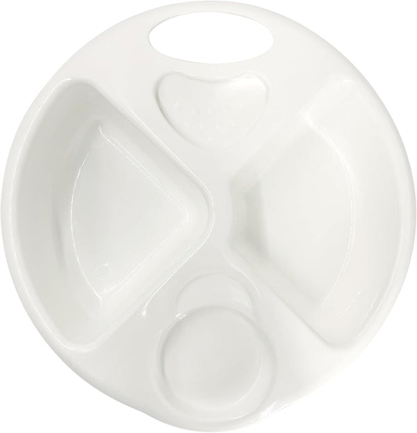 Top & Tail Bowl, Everyday Usage, Top & Tail Bowl for Baby'S Baths, 2 Separate Areas for Top and Tail Sponges, Ergonomic Design, Lightweight & Portable, Easy Clean, 0M+, Bright White