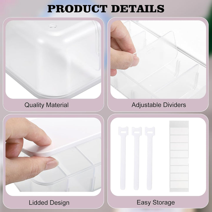 1 Pack Plastic Contact Lens Organizer Case, Daily Disposible Contact Lens Dispenser and Organizer, Divided Storage Box Travel Contact Case for Cosmetic Contact Lens, 26 * 5.7 * 9.5Cm, Clear