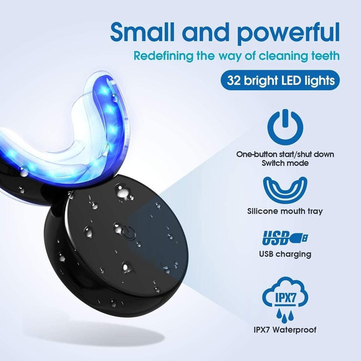 LED Teeth Whitening Kit: Home Teeth Bleaching Kit Including Tooth Whitening Gel Pen and Bleaching Light Tray - Quickly and Safely Remove Stains to Make Tooth White