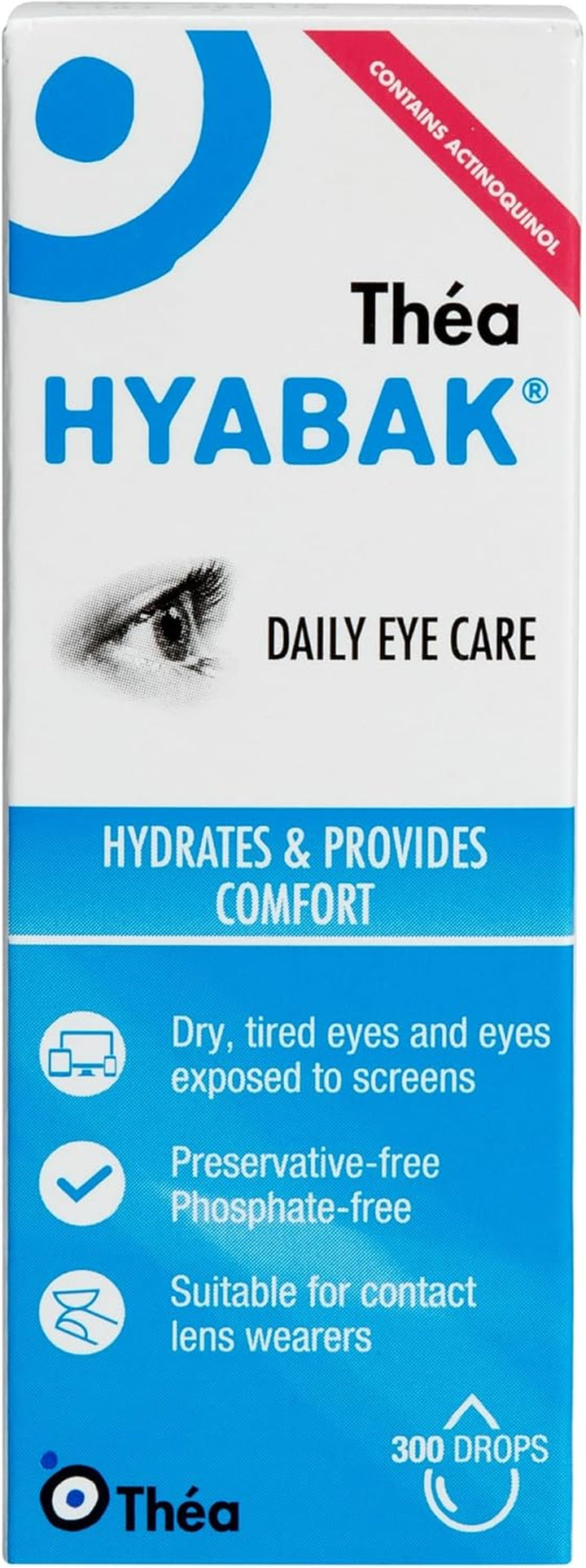 Hyabak Eye Drops - to Provide Comfort and Relief for Dry Eye | for Dry Eyes, Caused by Environmental Factors I Suitable for Contact Lens Wearers and Screen Users | Preservative-Free |10 Ml