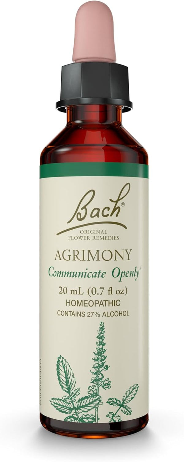 Bach Original Flower Remedies (Agrimony) Stand Your Ground, Communicate Openly, Emotional Wellness, Natural Flower Essence, 20Ml