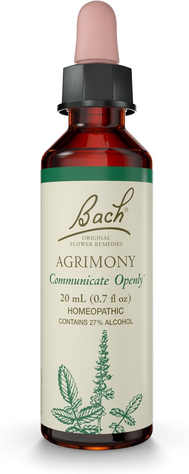 Bach Original Flower Remedies (Agrimony) Stand Your Ground, Communicate Openly, Emotional Wellness, Natural Flower Essence, 20Ml