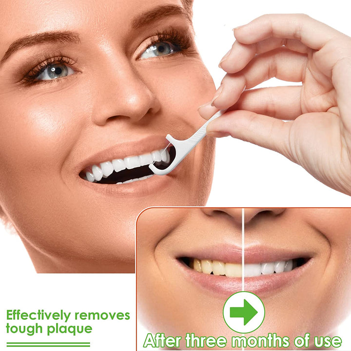 200Pcs Floss Sticks Dental, Triple Clean Advanced Clean Dental Floss Stick, Easy and Simple to Use Tooth Floss Picks, Smoothly Work on Tight Teeth Floss Sticks, Keeps Your Mouth Fresh and Clean