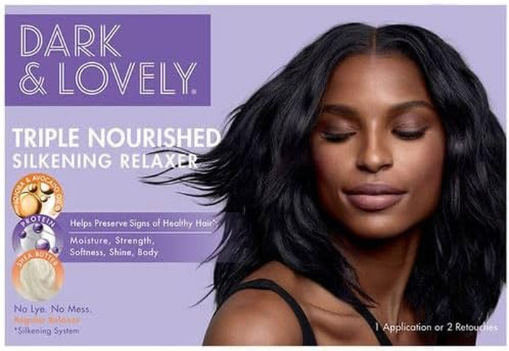 DARK and LOVELY MOISTURE plus NO LYE RELAXER SUPER for COARSE HAIR 1 APPLICATION
