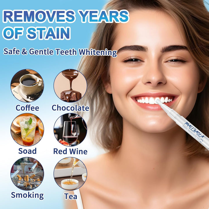 Teeth Whitening Pen(4 Pens), Teeth Whitening Kit for Bright Teeth, No Sensitivity Teeth Whitening Gel, Dental Brightening Tooth Whitener Pen, Instant Effective Teeth Whitener Removes Years of Stains
