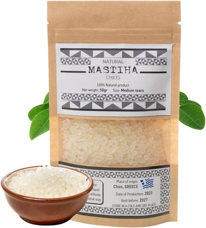 Organic Mastiha Chios 25G – 100% Natural Gluten-Free, Sugar-Free Greek Mastic Chewing Gum, Vegan Mastiha Tears for Kitchen Use, Pure Mastic from Greek Farmers