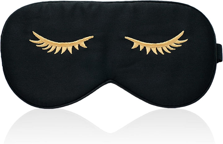 100% Silk Sleep Mask with Adjustable Strap,Comfortable and Super Soft Eye Mask Ultimate Sleeping Aid,Blindford Golden Moon