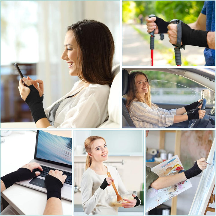 Arthritis Gloves, Elastic Wrist Support Thumb Support Brace with Gel, Breathable Comfortable Carpal Tunnel Splint per Relieves Wrist Thumb Pain, Sprains, Tendonitis and Joint Pain (S)