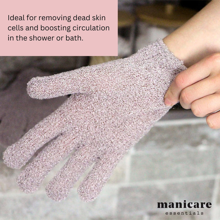 Exfoliating Gloves, Shower Bath Spa, Cleansing, Washing, Exfoliating Wash Mitt, Loofah, Good for Circulation, Cellulite, Ingrown Hair and Dry Dead Skin Removal, Self-Tan Application, One Size