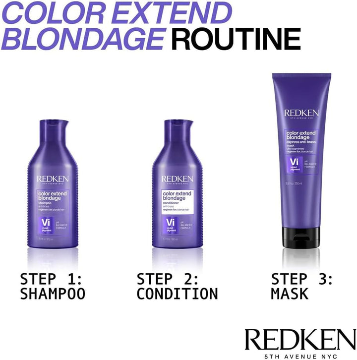 | Hair Mask, for Blonde Hair, Violet Pigment, Reduces Brassiness, Color Extend Blondage Express Anti-Brass, 250 Ml