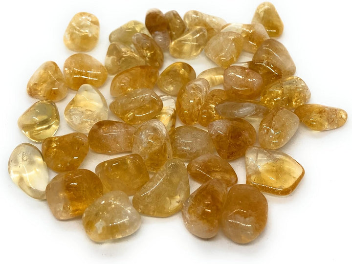 Citrine Mini Crystal Gemstone Tumbled Stones - 10 Pc