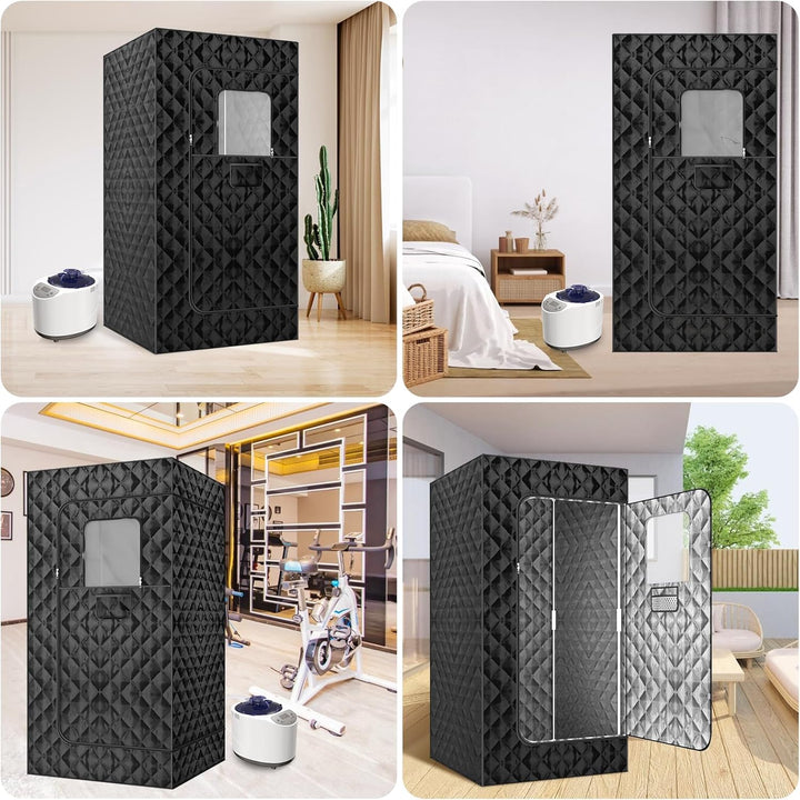 Portable Steam Sauna, Home Sauna with 3L 1200W Steamer, Remote Control, Personal Full Body Sauna Pod for Home, Gym, Garage