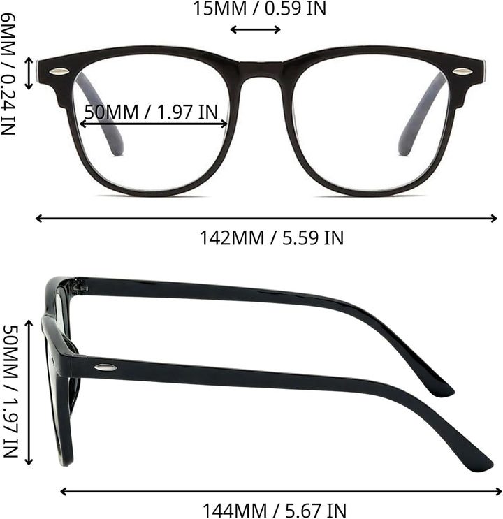 2 Pack Blue Light Blocking Glasses, Reading Glasses for Women Men Slim round Frame Lightweight anti Blue Light Computer Gaming Glasses Reading Glasses anti Glare anti Eyestrain