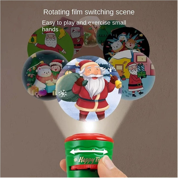 Christmas Projector Flashlight Halloween Children'S Toys Camera Projection Light Luminous Toys Fun Puzzle Early Education(Rosso)