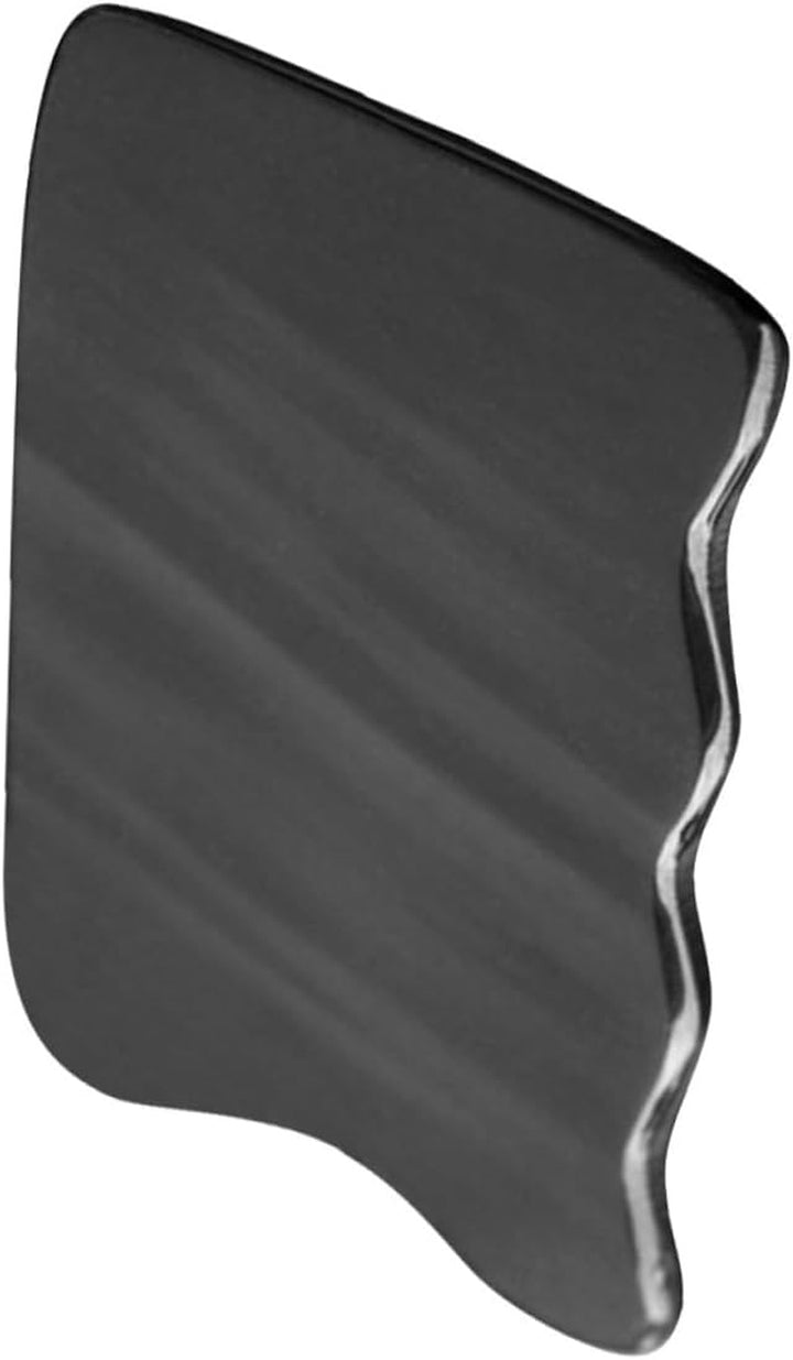 Natural Horn Gua Sha Massager Board for Face Neck and Back Smooth Comfortable Scrapping Tool Multi-Functional Black Wave-Shaped Scraping Plate Cattle Horn Material Skin-Friendly