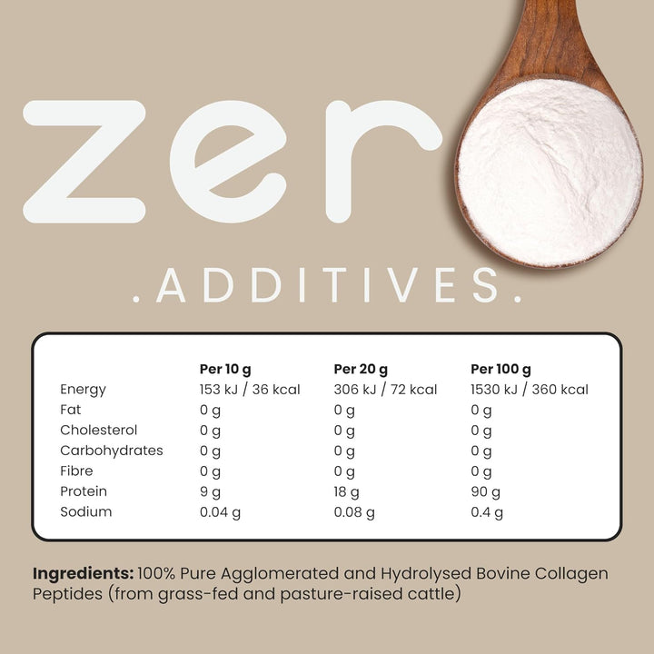 Bovine Collagen Powder 500G | 50 Servings | Highly Bioavailable Hydrolyzed Collagen Supplements for Women | Bovine Pure Peptides Powder High Strength Supplements for Women & Men |