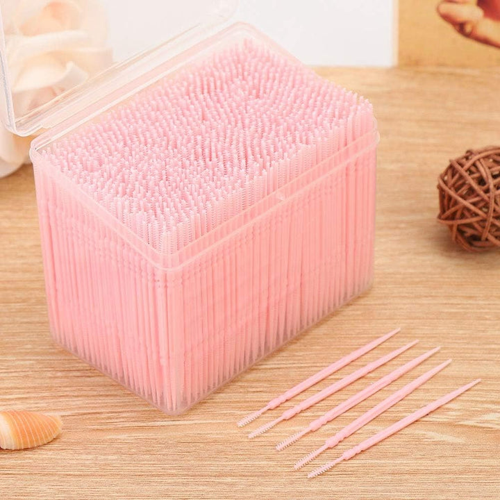 Double Head Teeth Cleaning Toothpick Oral Care Floss Pick 1100Pcs Box for Large Tooth Crevice (Pink)