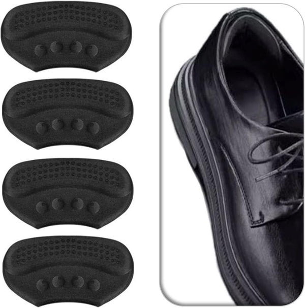4 Pcs Anti-Slip Heel Grips, Thick Liners & Fillers for Half-Size Too Big or Loose Shoes, Heel Cushion Inserts, Heel Pads to Prevent Heel Slipping Out, Rubbing and Blisters (Black,6Mm)