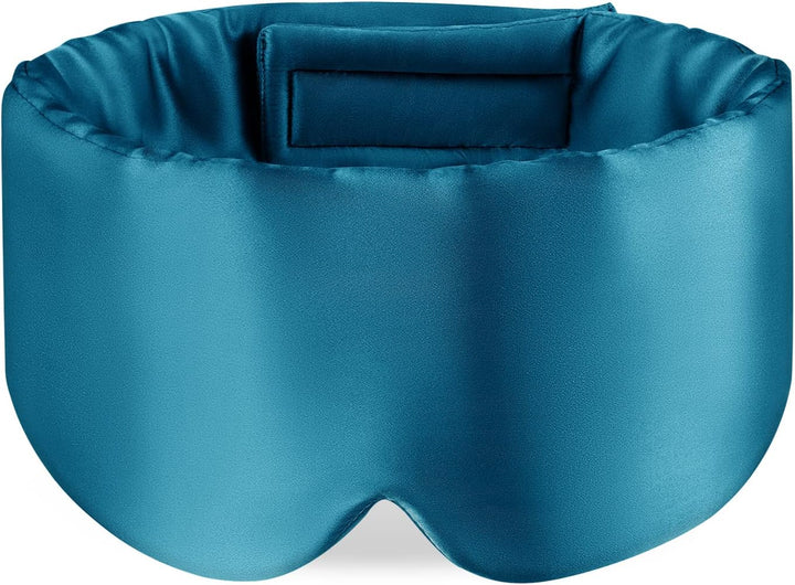 Sleep Mask, 100% Natural Mulberry Silk Eye Mask for Women and Men with Adjustable Strap, Large in Size, Blindfold for All Night Sleep, Black