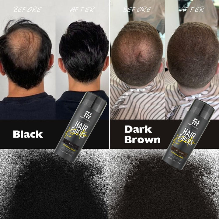F&H Hair Fibres, Dark Brown Hair Thickening Powder, 27.5G, for Men & Women, All Hair Types