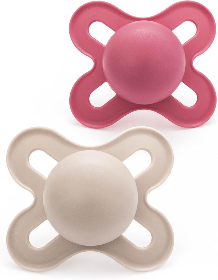 Original Start Soothers | 0-2 Months | 2 Pack | Newborn Dummies | Comes in Dummy Steriliser Case | Sustainable Materials | Baby Accessories for Newborn | Cream (Various Designs)
