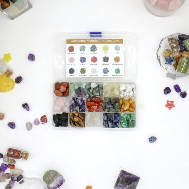 15Pcs Healing Crystals Set,Tumbled Stone and Gemstones Bulk, Natural Polished Stones Rocks and Quartz Crystal, Chakra Stone for Reiki,Meditation, Home Decorate Crystal Gifts for Beginner