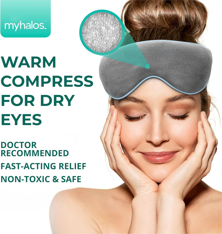 ® Heated Eye Mask for Dry Eyes - Microwave Activated Warm Eye Compress Treats Blepharitis & Styes - Our Plush, Warm Compress for Eyes Includes a Adjustable Strap & Pouch