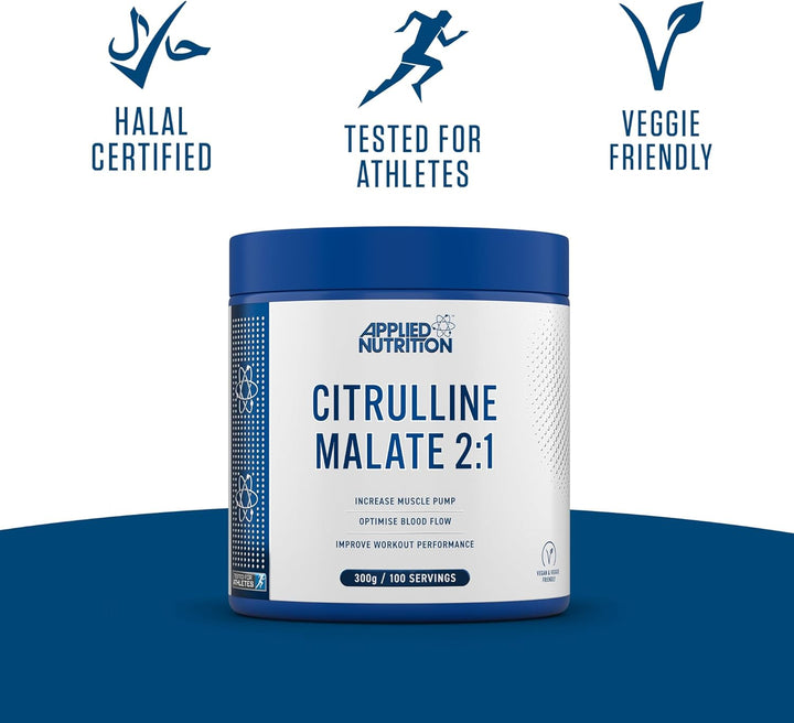 Citrulline Malate 2:1 | 3000Mg per Serving Nitric Oxide Booster Amino Acid Powder Supports Muscle Recovery Improves Performance Vegan Gluten Free (300G - 100 Servings) (Unflavoured)