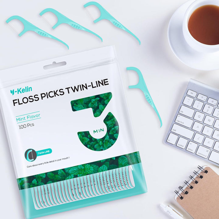 Twin-Line Dental Floss-200 Pcs Dental Floss Toothpick, Teeth Stick,Tooth Picks,Floss Picks,Teeth Cleaning