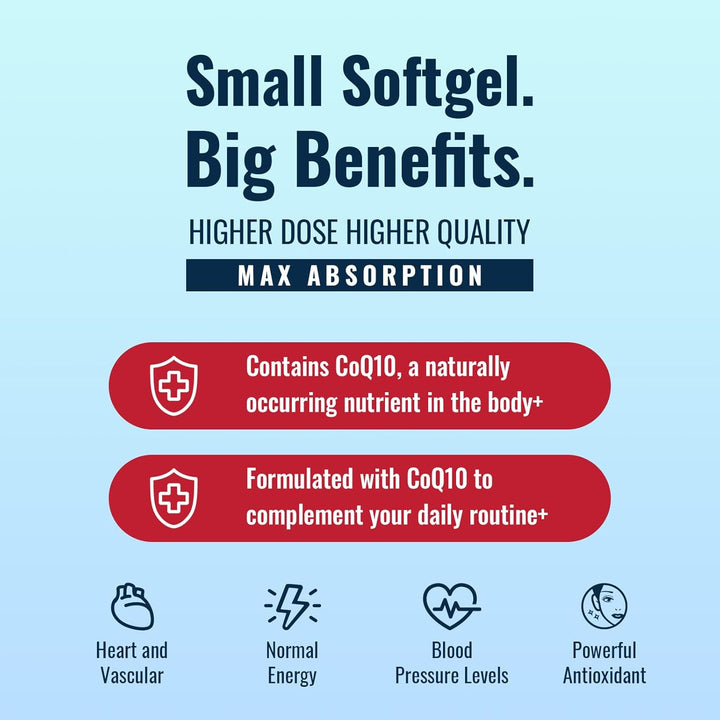 Ubiquinol Coq10 600Mg Softgels with Shilajit Extract 300Mg, Omega-3 150Mg - Dual-Delivery System - Enhanced Absorption for Maximum Active Coq10 Utilization (60 Count, Pack of 1)