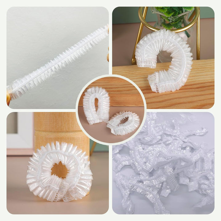 Shower Caps Disposable Plastic Shower Caps for Women Men Bath Caps Hair Cap Waterproof for Salon,Spa,Travel,Home Use,Hotel,Shower (50PCS, 42CM)