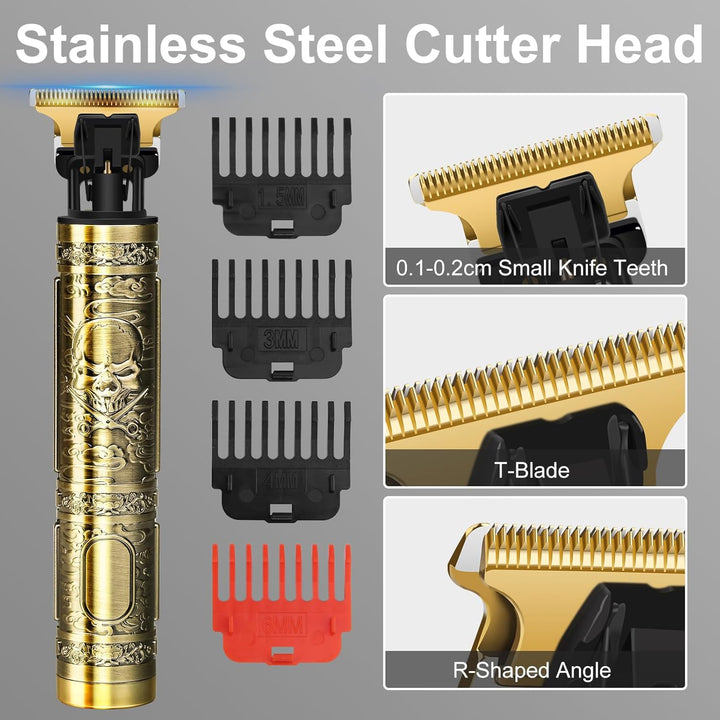 Hair Clippers for Men, Rechargeable Beard Trimmer with 4 Limit Combs, Grooming Kit for Barbers Haircut, USB Type-C Charging, Professional Shaver Gifts