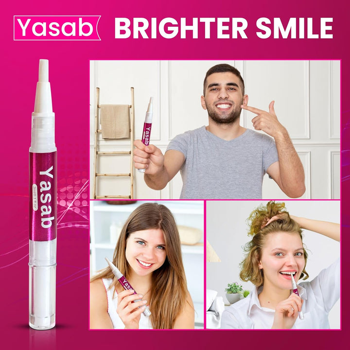 Teeth Whitening Pen - Fast, Easy and Travel-Friendly | Instant Brightening | Enamel Safe Gel | No Sensitivity | Peroxide-Free | Remove Stains | Organic Mint Flavor