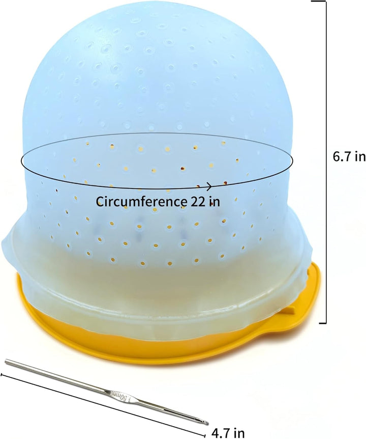 9 Pcs Highlighting Cap Kit Pre Holed Highlighting Cap Holes Opened Highlights Cap Hair Dye Cap Silicone Streaking Cap Frosting Cap with Disposable Professional Hair Colouring Dye Tools Kit